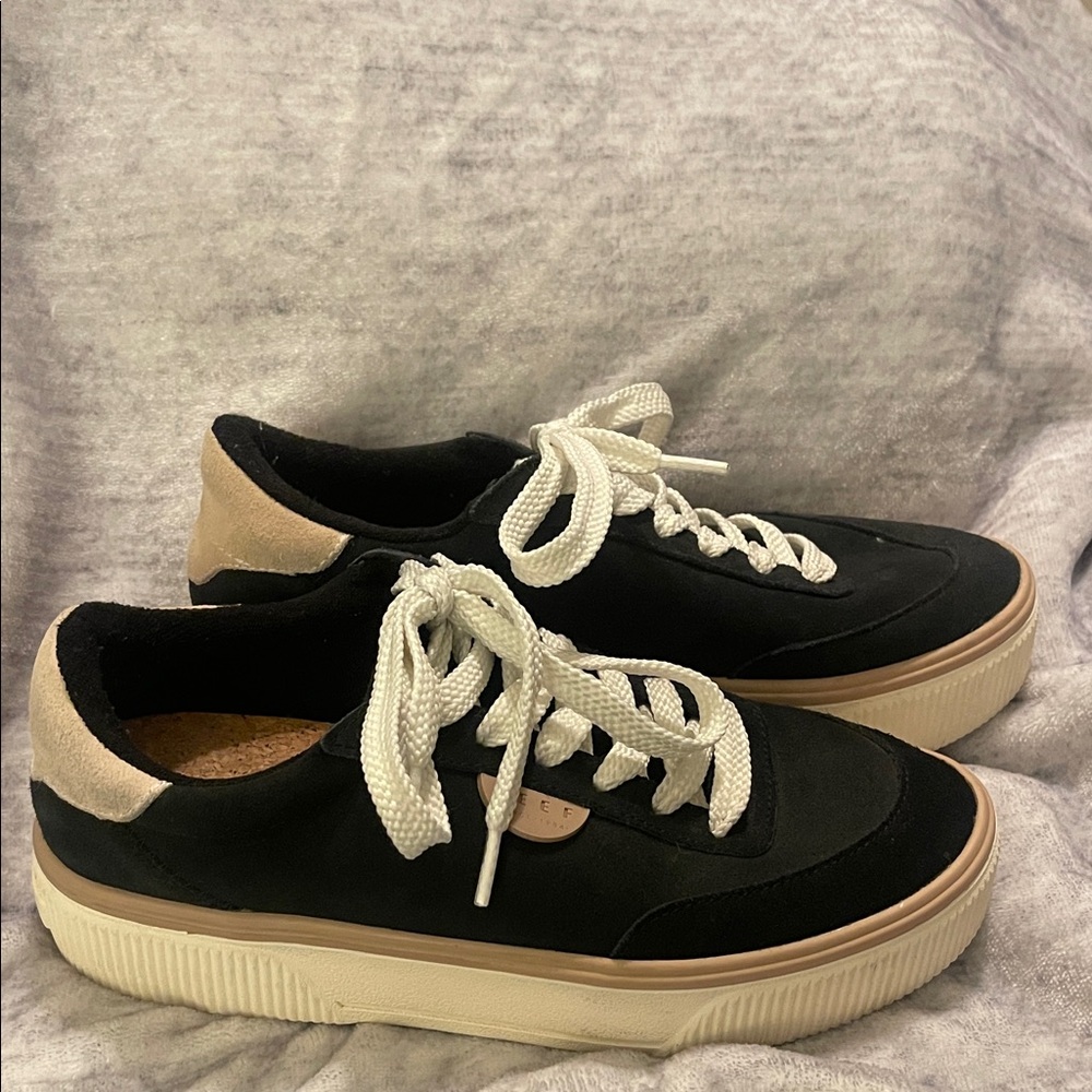 Reef Black Sneakers with Cream Accents